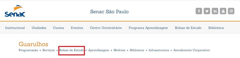 Inscrições Senac Guarulhos 2024